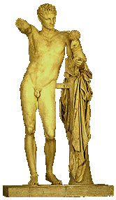 Hermes and the infant Dionysus, by
Praxiteles
